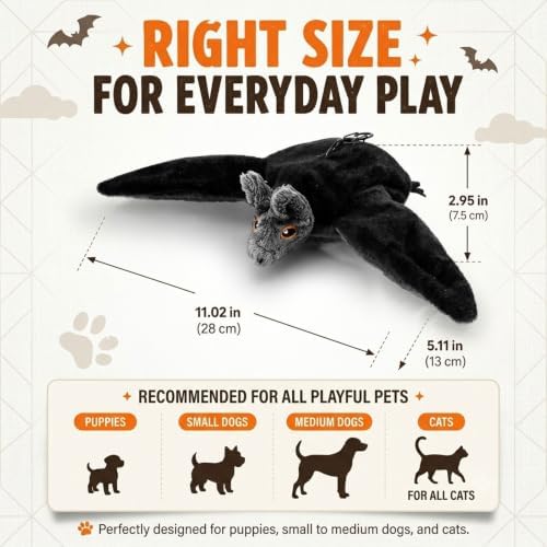 2026 New Cat and Dog Flying Bat Toy, Flap Bat Dog Toy for Door Frame, hirping Interactive Catnip Toys, Touch Activated, echargeable with RC(Black)