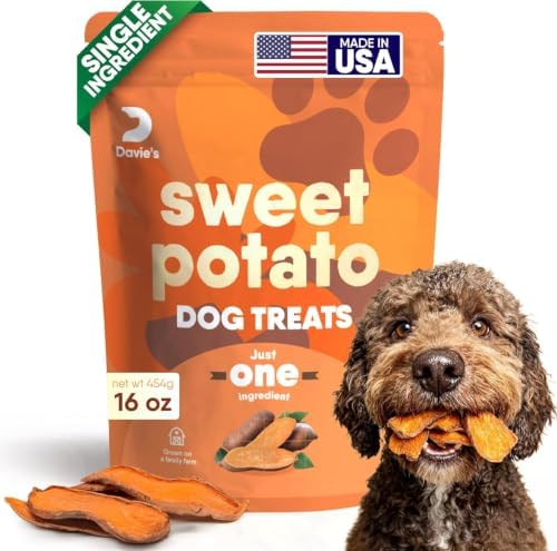Davie's Naturals Sweet Potato Dog Chews, Natural Treats, 1 lb