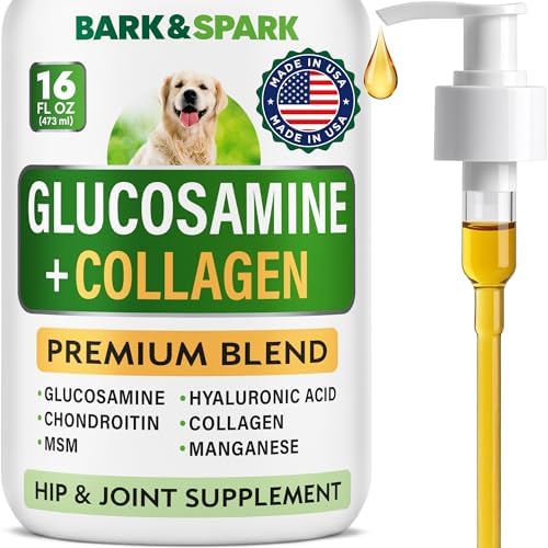 Liquid Glucosamine & Collagen for Dogs, Hip Joint Supplement, Mobility Aid