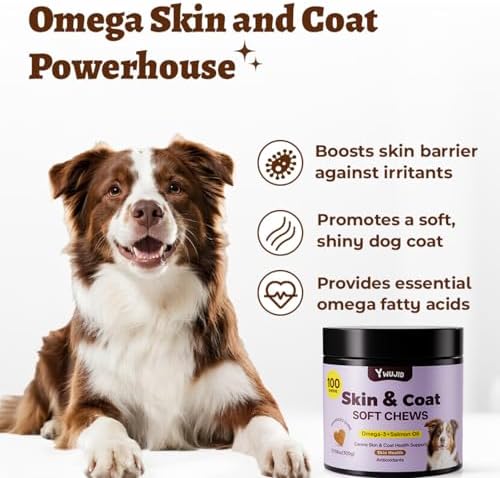 Salmon Oil Skin&Coat Supplement for Dogs-Omega 3 Fish Oil