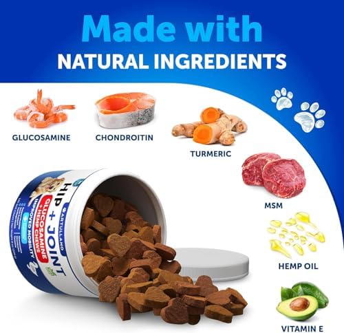 Hip and Joint Supplement Dogs - 120 Treats - Hemp and Joint Chews for Dogs