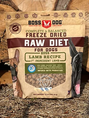 Boss Dog Freeze Dried Raw Diet (Dogs), Lamb Recipe, 12 oz Bag (Bag of 2)