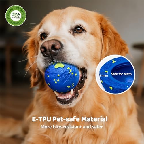 Interactive Dog Toys Automatic Bouncing Dog Ball for Small & Large Dogs | E-TPU Material, IPX7 Waterproof, 3 Play Modes, Keeps Dogs Busy, Anti Boredom Play, Moving Ball, Rechargeable, Indoor Exercise