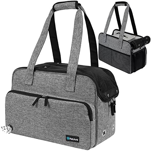 PetAmi Small Dog Purse Carrier, Airline Approved, Soft-Sided Tote, Gray
