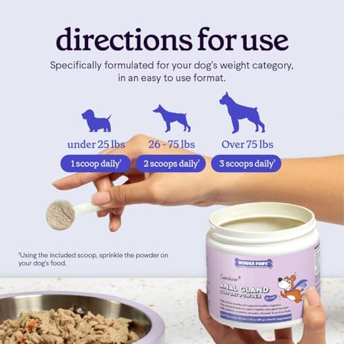 Premium Anal Gland Support Supplement - Dog Anal Gland Treatment With Fiber & Pumpkin for Dogs – Prevents Scooting, Supports Digestion & Anal Gland Health – Probiotics, Enzymes & Psyllium Husk –3.20oz