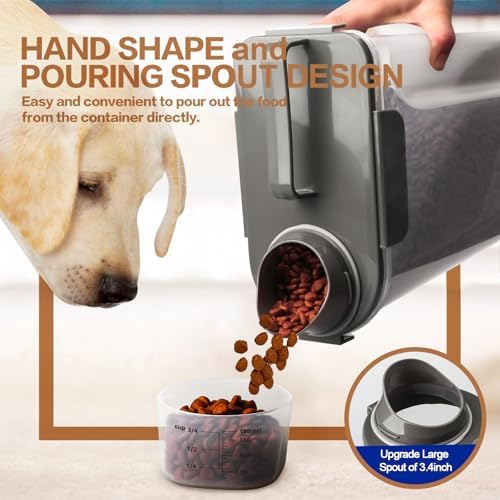 TIOVERY Dog Food Storage Container, 2-Pack, 7 Lbs, Grey