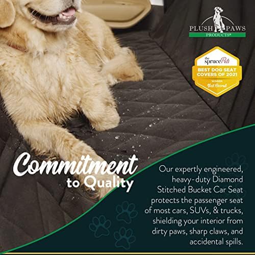 Plush Paws Premium Bucket Car Seat Protector - Grey, Front Seat