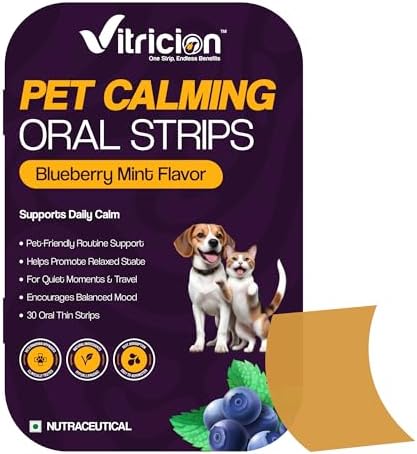 Calming Oral Strips for Dogs & Cats, L-Theanine, Chamomile
