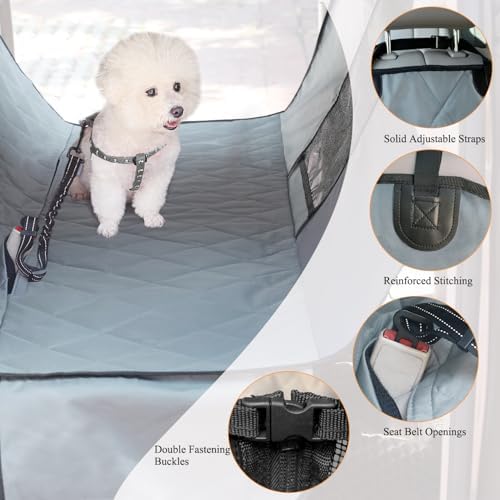 VIVAGLORY Dog Seat Cover Hammock - Grey, Standard