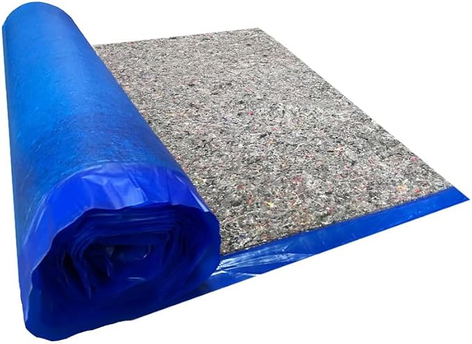 AMERIQUE 200SQFT Super Quiet Felt Underlayment Heavy Duty 3mm Padding with Vapor Barrier & Tape, Royal Blue, Pk of 2, 100SQFT Per Roll