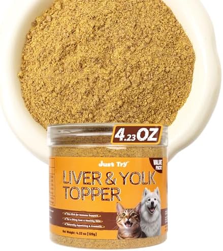 Just Try Beef Liver Egg Yolk Cat & Dogs Food Toppers, 4.23 oz