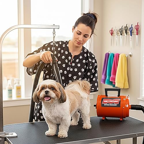 METROVAC AFTD-3 Air Force Commander 2-Speed Pet Grooming Dryer Purple | High Velocity Dog Hair Blower 4.0 HP USA