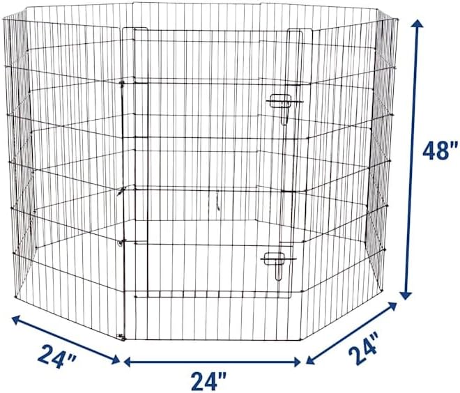 EveryYay by Petco Foldable Indoor/Outdoor Pet Exercise Pen Black: Without Feet 48" H