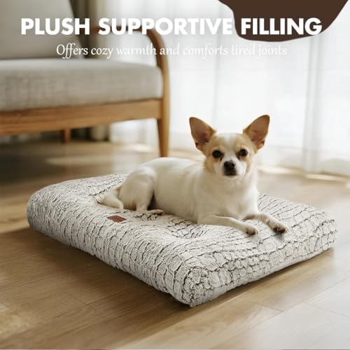 Dog Bed Crate Pad for Small Dogs 30"x20" Coffee