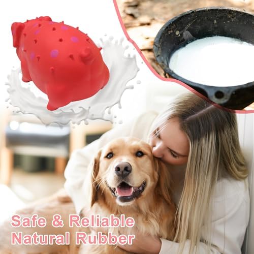 Squeaky Pig Dog Toy that Oinks, Latex Pig 7.3 in Grunting Dog Toys, Durable Dog Chewing Toys for Small Medium Large Dogs(Red, 1 Pcs)