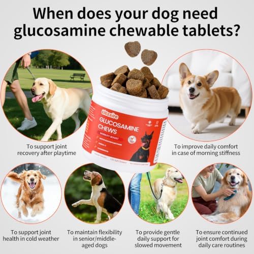 Senior Dog Joint Supplement Chews, Glucosamine MSM Chondroitin, 120ct