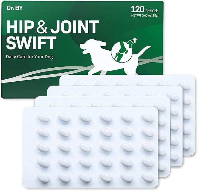 Doctor.By Hip&Joint Swift for Dogs - Advanced Joint & Cartilage Support Supplement with Green-Lipped Mussel Oil, Eggshell Membrane 120 Soft Gels