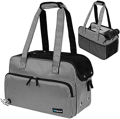 PetAmi Small Dog Purse Carrier, Airline Approved, Soft-Sided Tote, Stripe