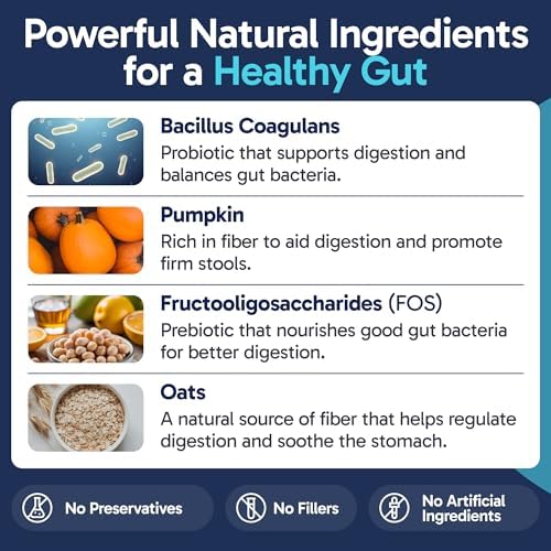 Pup Labs Tummy Essentials Probiotic Chews for Dogs, Supports Gut Health for Dogs and Firm Stools, Helps Eliminate Digestive Dysfunction, Dog Probiotics Made in The USA, 30 Chews