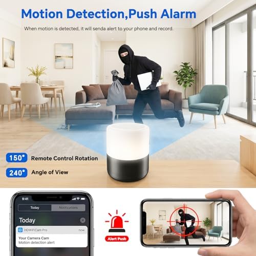 Mini Hidden HD Nanny Cam, Battery, WiFi Security Camera, Motion Alert