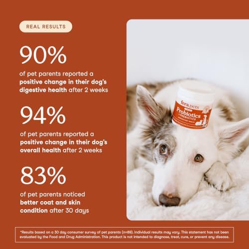 Fera Pets Organic Probiotics for Dogs & Cats with Prebiotics, 60 Scoops