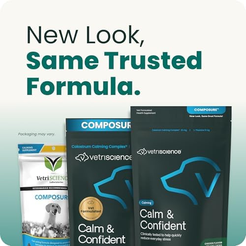 VetriScience Calm & Confident Chews for Dogs, Bacon, 60 Count