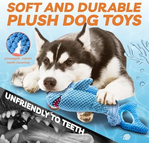 LEGEND SANDY Large Squeaky Dog Toys to Keep Them Busy, Interactive Plush Dog Toy,Crinkle Tug of War Dog Chew Toy for Small, Medium, and Large Dogs | Soft Plush Pet Toy，Puppy Chew Toy for Small Medium Large Breeds for Teething