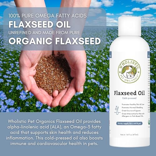 Omega 3 for Dogs and Cats, 16 Oz, Flaxseed Oil for Dogs and Cats