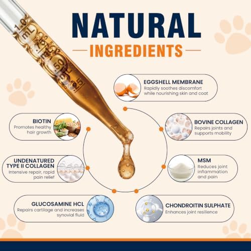 Collagen for Dogs, 4.22oz (120ml) Liquid Collagen for Dogs, Joint Support