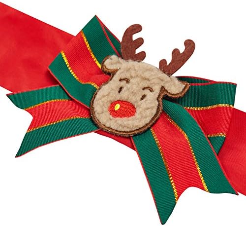 Blueberry Pet Christmas Reindeer Dog Collar Cover, Festival Fever Holiday Decorative Sleeve for Small, Medium & Large Dog Collars