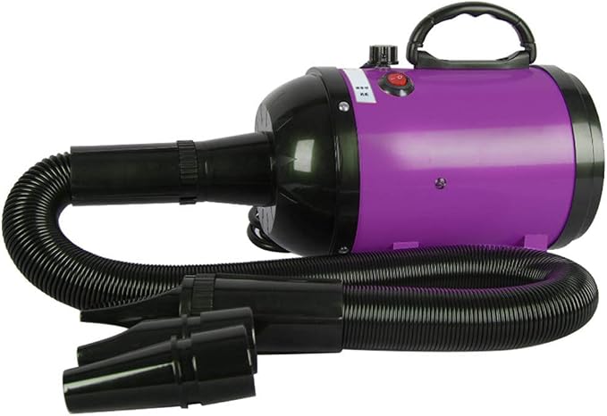 2600W Dog Dryer, 3 Nozzles Stepless Speed Pet Grooming Dryer, Cat Hairdryer, Professional Heater Blaster Blower,Black, Blue, Purple, Pink, Yellow,Purple