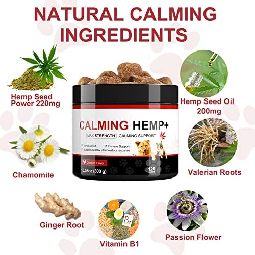 Hemp Calming Chews for Dogs, Chicken, 120-Pack, 120 Count