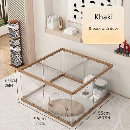 Acrylic Puppy Playpen, Safety Non-Slip Pet Gate, DIY Shape Combination for Indoor Use, Secure Transparent Dog Fence, 14-Piece Set