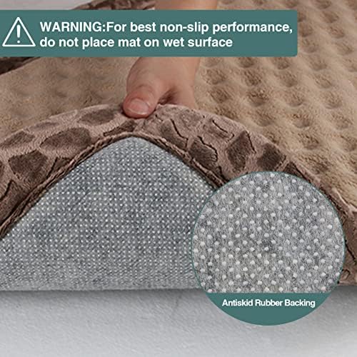 Large Dog Crate Pad 36 inch Memory Foam Dog Kennel Bed Soft Flannel Washable Anti Slip Puppy Sleeping Mat,Brown