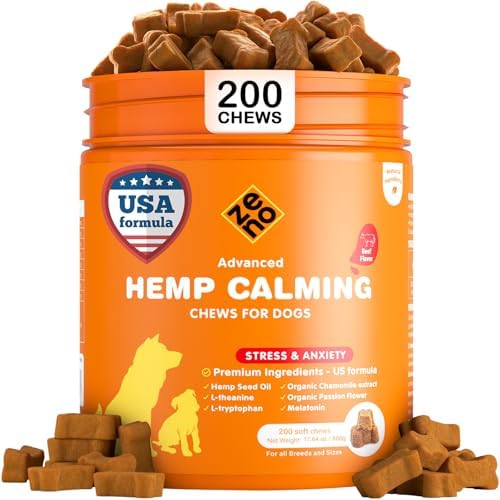 ZENO Hemp Calming Chews for Dogs Anxiety 200 pcs, Beef, 200-Pack