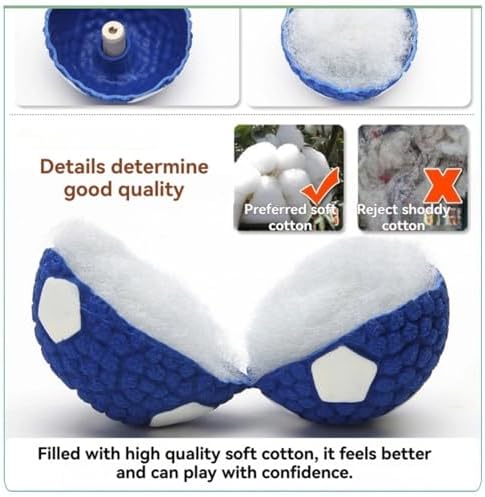 Squeaky Chew Dog Toys Interactive Sports Balls with Squeaker Soft Latex Rubber Bouncy Fetch Ball Toy (Soccer, Volleyball, Football, Tennis) for Puppy & Dog (Tennis,Large)