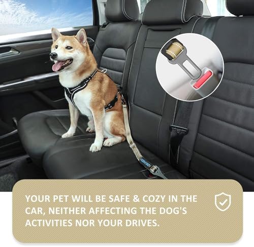 IOKHEIRA Dog Seat Belt 3-in-1 Car Harness - Green
