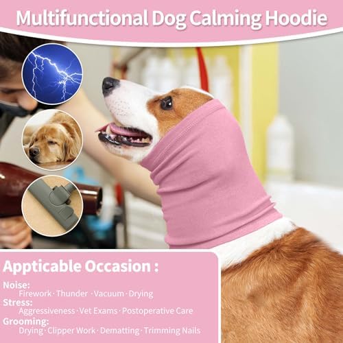 Nanaki Dog Calming Hoodie Dog Hematoma Ear Wraps for Dogs-Ear Protection | Dog Fireworks Ear Muffs Dog Head Warp Anxiety Relief,Dog Head Cover for Grooming and Force Drying Dog Ear Protector for Noise