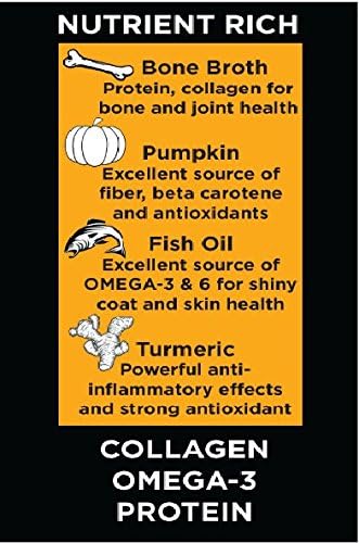 Nature's Diet Pet Bone Broth Protein Powder with Pumpkin, Fish Oil and Turmeric (Beef, 16 oz : 159 Servings) (Pack of 3)
