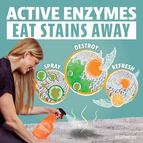 ANGRY ORANGE 1 Gallon Enzyme Cleaner and Deodorizer, Pet Stain and Odor Remover for Dog & Cat Urine and Stains - Orange Rush Scent, Made in USA