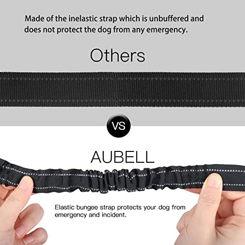 AUBELL Dog Seat Belt for Car - Updated 3-in-1 Bungee, Black