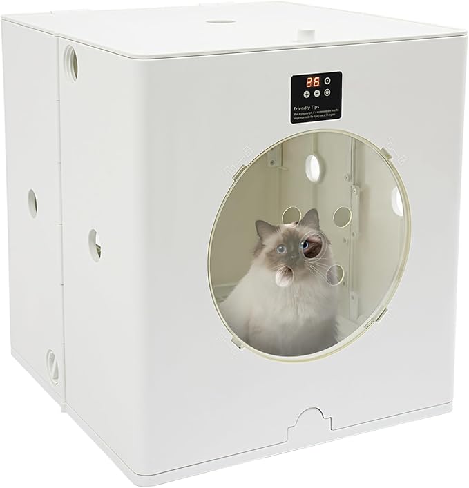 88L/79.9Qt Foldable Pet Dryer, Automatic Pet Dryer Box for Cats & Small Dog | Smart Pet Grooming Dryer Box with Safe Child Lock & Low Noise, 3 Wind Speeds & 90-Min Timer, Load Capacity 44.09lbs
