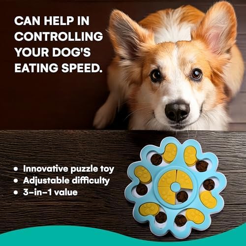Dog Treat Puzzle Toy - Interactive Treat Puzzle Games for Mind Training & Memory Stimulation - Challenging Pet's Slow Feeder - Smart Treat Feeder, Hide & Slide Entertainment Game for Puppy & Dogs
