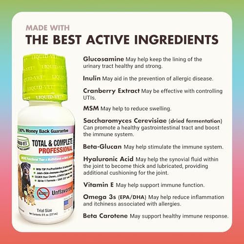 LIQUID-VET Total & Complete Dog Support - 10-in-1 (8 oz, Unflavored)