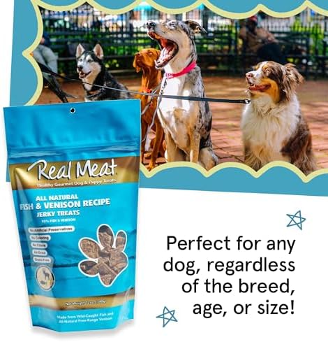 TRMC Real Meat Dog Treats - Three 12oz Bag of Bite-Sized Air-Dried Fish & Venison Jerky for Dogs - Grain-Free Jerky Dog Treats Made with 95% All-Natural, Free-Range Venison & Ocean-Caught Fish