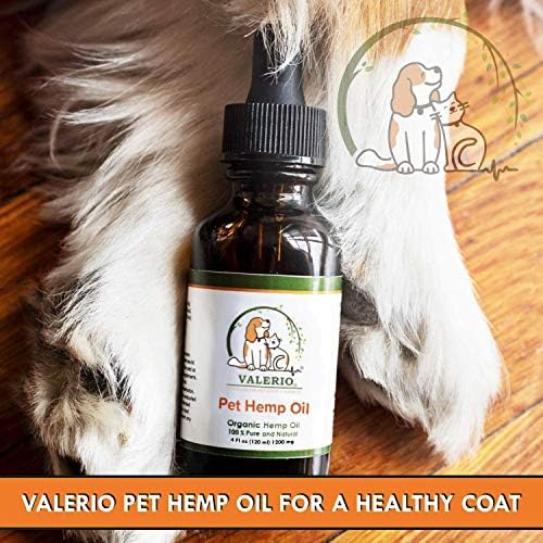 Valerio Pets Hemp Oil for Dogs and Cats - 4 Oz - Hemp Oil Drops with Omega Fatty Acids - Hip and Joint Support and Skin Health (3 Pack - 3 x 4 Oz)