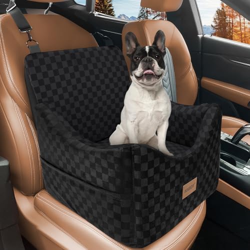 JOEJOY Elevated Dog Car Seat, Small/Medium Up to 35 lbs, Memory Foam Booster, Black