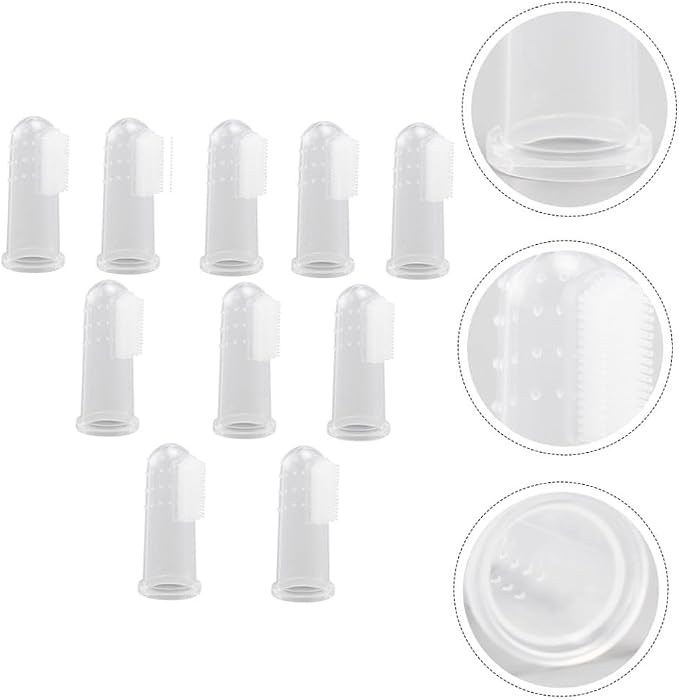 POPETPOP 20pcs Finger Toothbrush Kit for Dogs Cats Boys and Girls Bristles Plaque Removal Pet Teeth Cleaning Tools Silicone Oral Cleaning Tools
