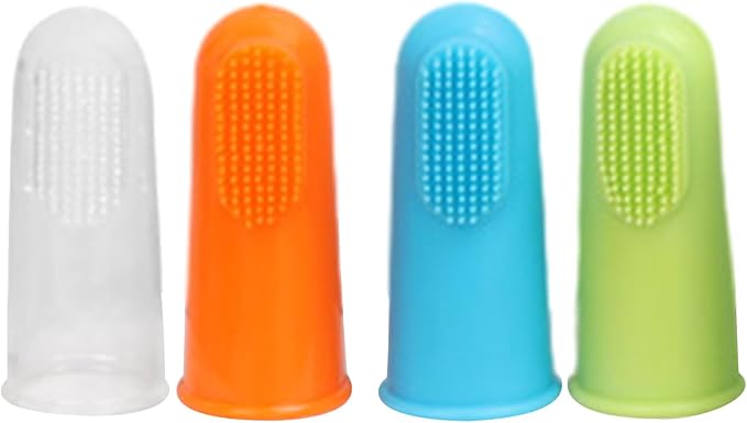 4pcs Pet Finger Toothbrush Brush Addition Bad Breath Teeth Care Mouth Dog Teeth Care Supplies Finger Brushes for Small Dogs Fingerbrushes Toothbrush