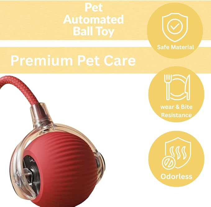 Interactive Cat Toy Ball – Automatic Self-Moving, Motion-Activated, USB-Rechargeable, Quiet LED Chase Modes, Indoor Exercise & Enrichment for Bored Cats & Kittens